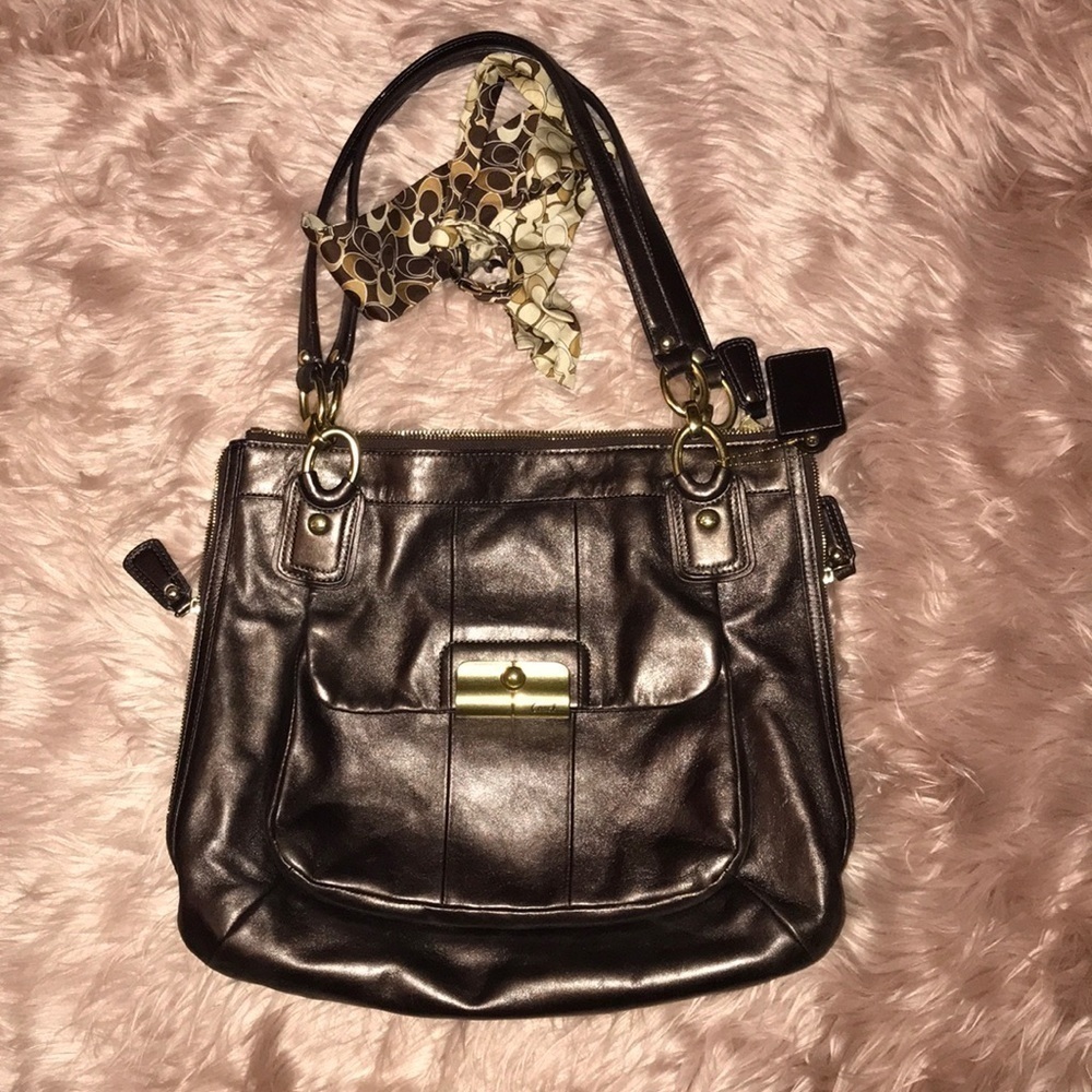 Bronze Coach Bag and wallet with free gift